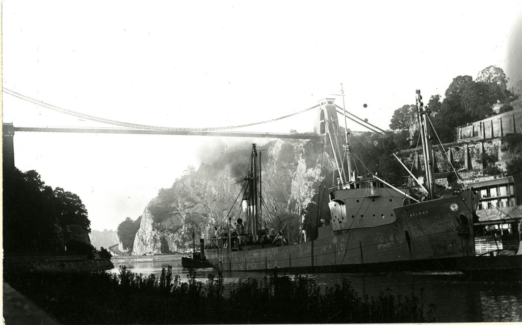 Digitised photograph of WWII era warship
