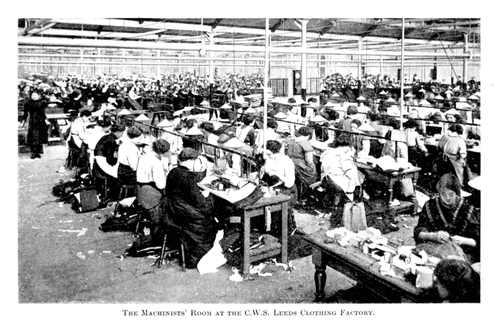 Digitised photo of a clothing factory