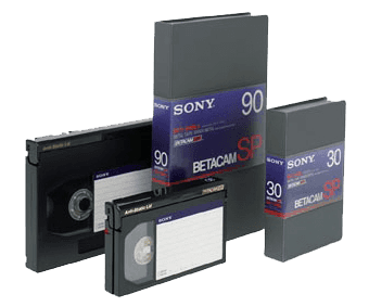 A selection of Betacam tapes